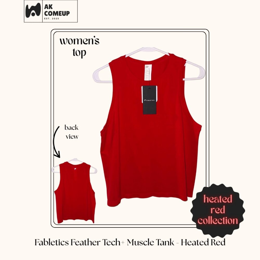 Fabletics Feather Tech+ Muscle Tank - Heated Red